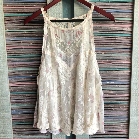 Lace detailed Free People smock top - Picture 2 of 8